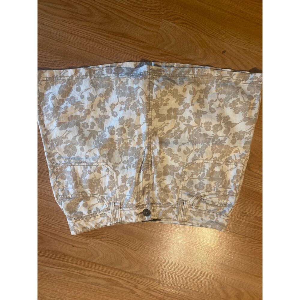 Beau Dawson Size 10 Floral Skirt Built In Shorts Pockets Zipper Linen/Cotton